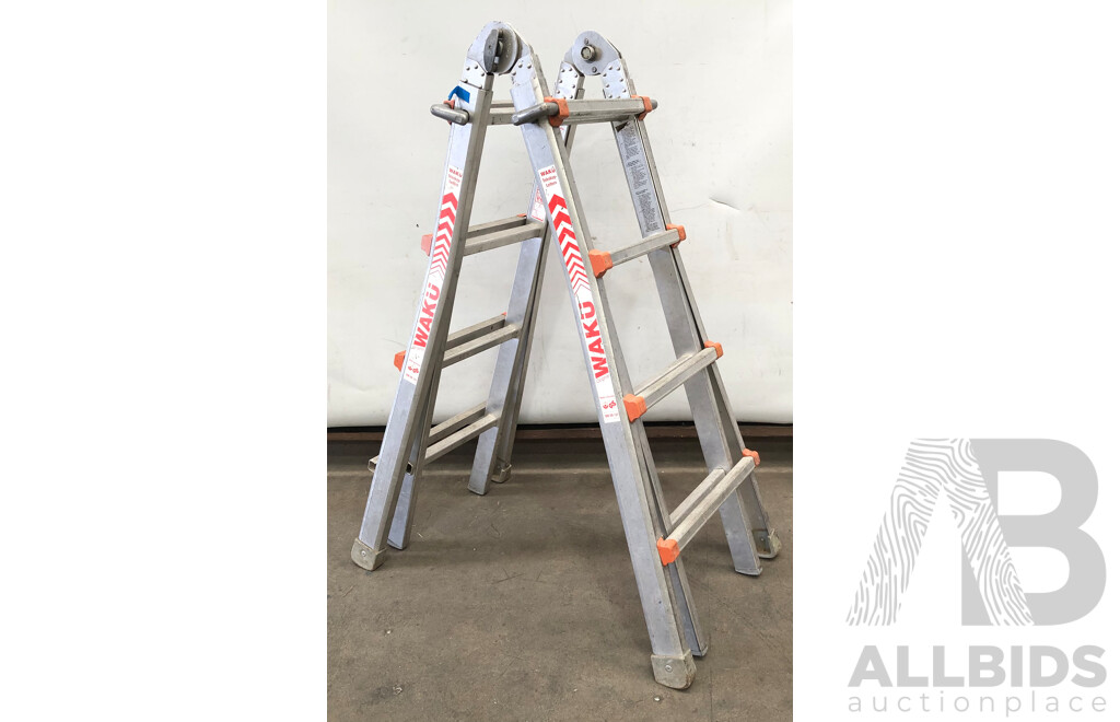 Waku TL14 Telescopic Aluminium Step Ladder