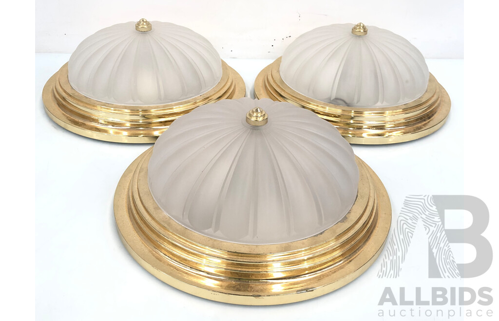 Oyster Ceiling Lights - Lot of  Three