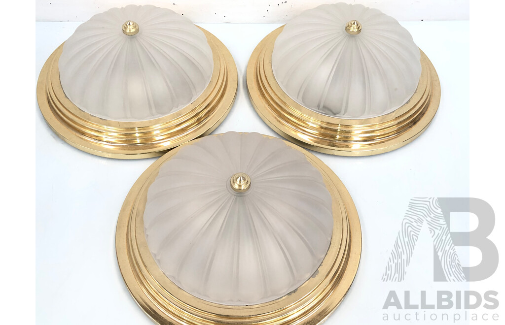 Oyster Ceiling Lights - Lot of  Three