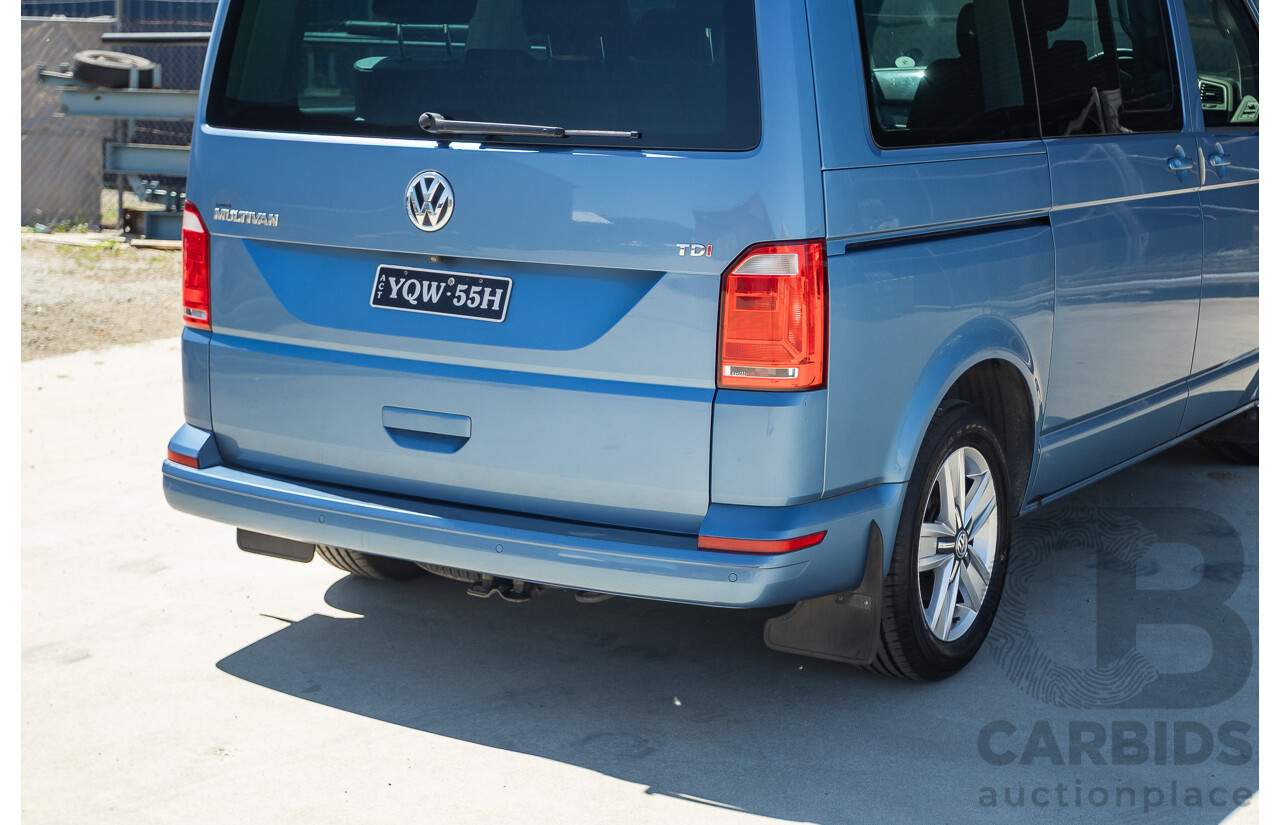 05/2017 Volkswagen Multivan Comfortline TDI340 T6 MY17.5 4D Wagon Acapulco Blue Metallic 2.0L Turbo Diesel - 7 Seats