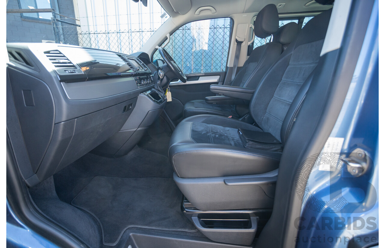 05/2017 Volkswagen Multivan Comfortline TDI340 T6 MY17.5 4D Wagon Acapulco Blue Metallic 2.0L Turbo Diesel - 7 Seats