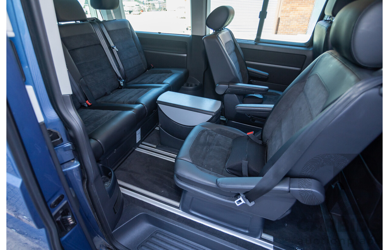 05/2017 Volkswagen Multivan Comfortline TDI340 T6 MY17.5 4D Wagon Acapulco Blue Metallic 2.0L Turbo Diesel - 7 Seats