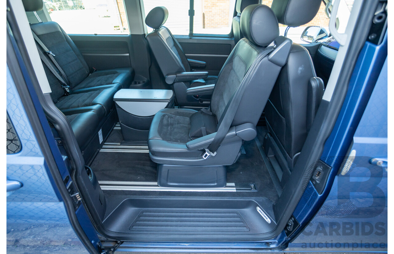 05/2017 Volkswagen Multivan Comfortline TDI340 T6 MY17.5 4D Wagon Acapulco Blue Metallic 2.0L Turbo Diesel - 7 Seats