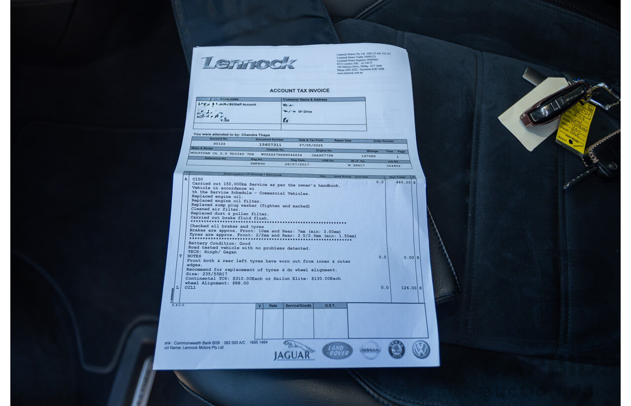 05/2017 Volkswagen Multivan Comfortline TDI340 T6 MY17.5 4D Wagon Acapulco Blue Metallic 2.0L Turbo Diesel - 7 Seats