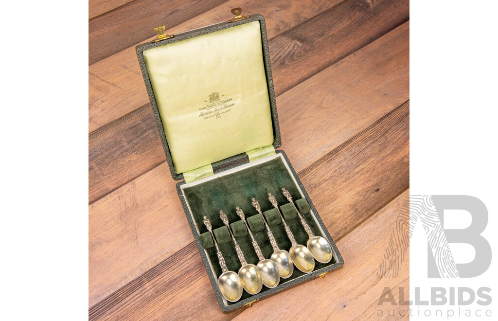 Six Sterling Silver Apostle Spoons Henry John Lias, London, 1865-66