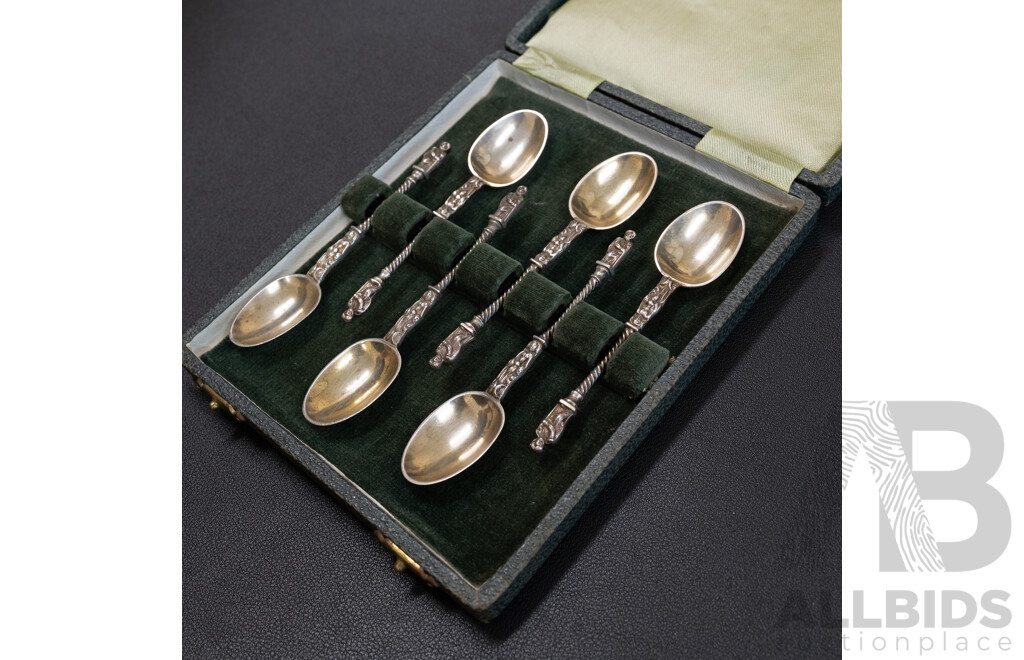 Six Sterling Silver Apostle Spoons Henry John Lias, London, 1865-66
