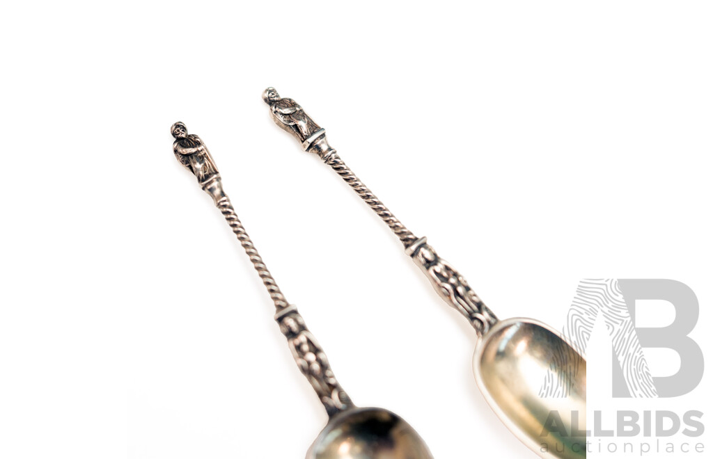 Six Sterling Silver Apostle Spoons Henry John Lias, London, 1865-66
