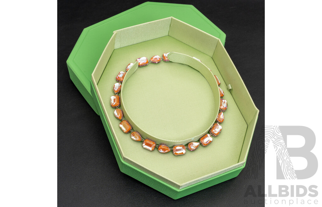 Swarovski Orbita Reversible Multicolor Crystal Necklace