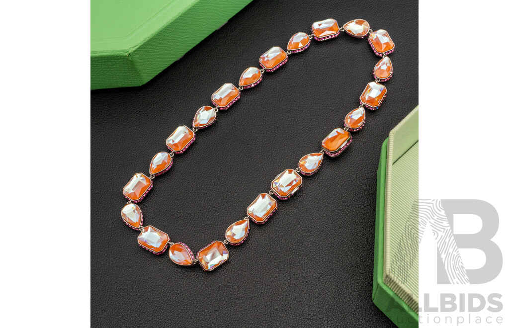 Swarovski Orbita Reversible Multicolor Crystal Necklace