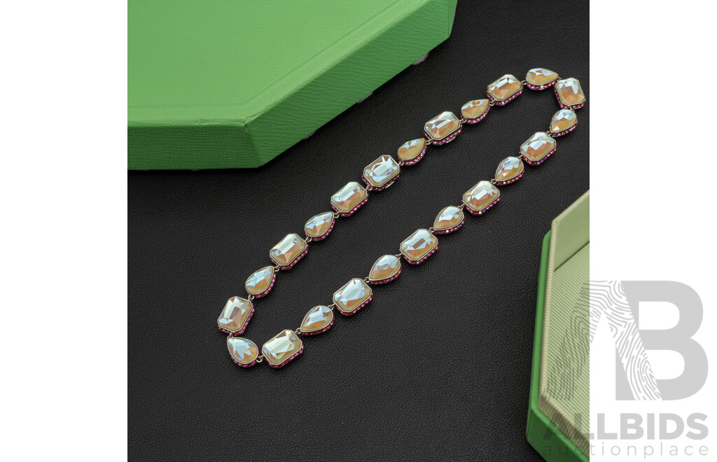 Swarovski Orbita Reversible Multicolor Crystal Necklace