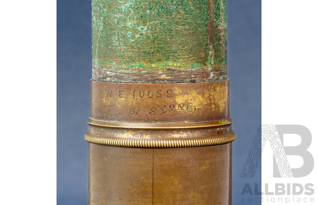 Vintage Five Part Nautical Telescope by W.E Toose, George Street Sydney