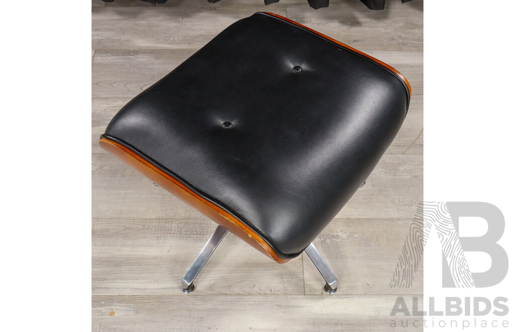 Reproduction Eames 671 Leather Top Footstool