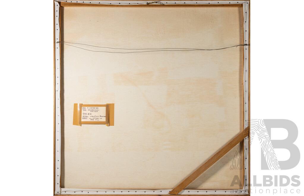 Andrew Christofides, (20th Century, Cypriot-Born Australian, 1946-), Mediterranean Seaport (1973), Wonderful Original Oil on Canvas, 123 x 123 cm (frame)