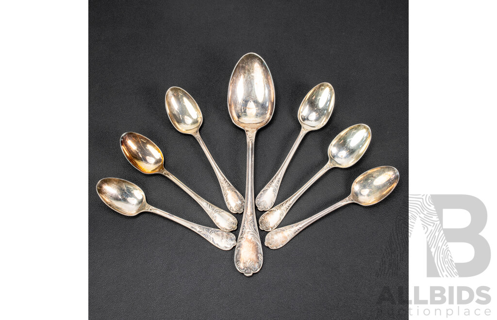 Christofle Marley Silver Plate Tea and Mains Spoons, Made in France