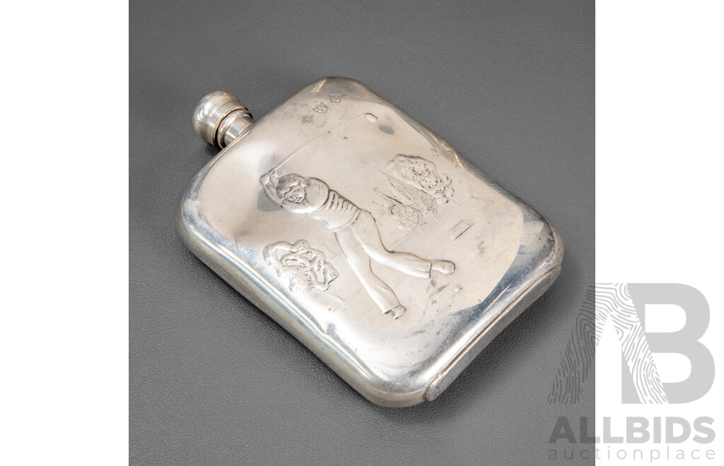 Collection of Seven Glass and Pewter Hip Flasks