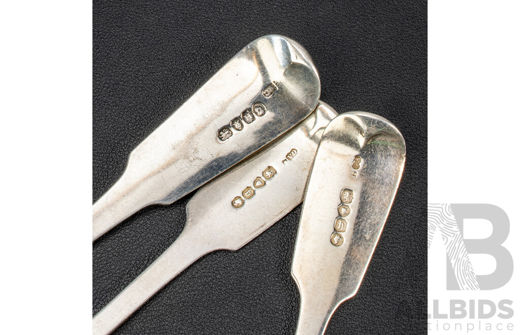 Two Sterling Silver Mains Spoons, Chawner & Co, London, 1857 and Sterling Silver Serving Spoon, Richard Crossley, London, 1803