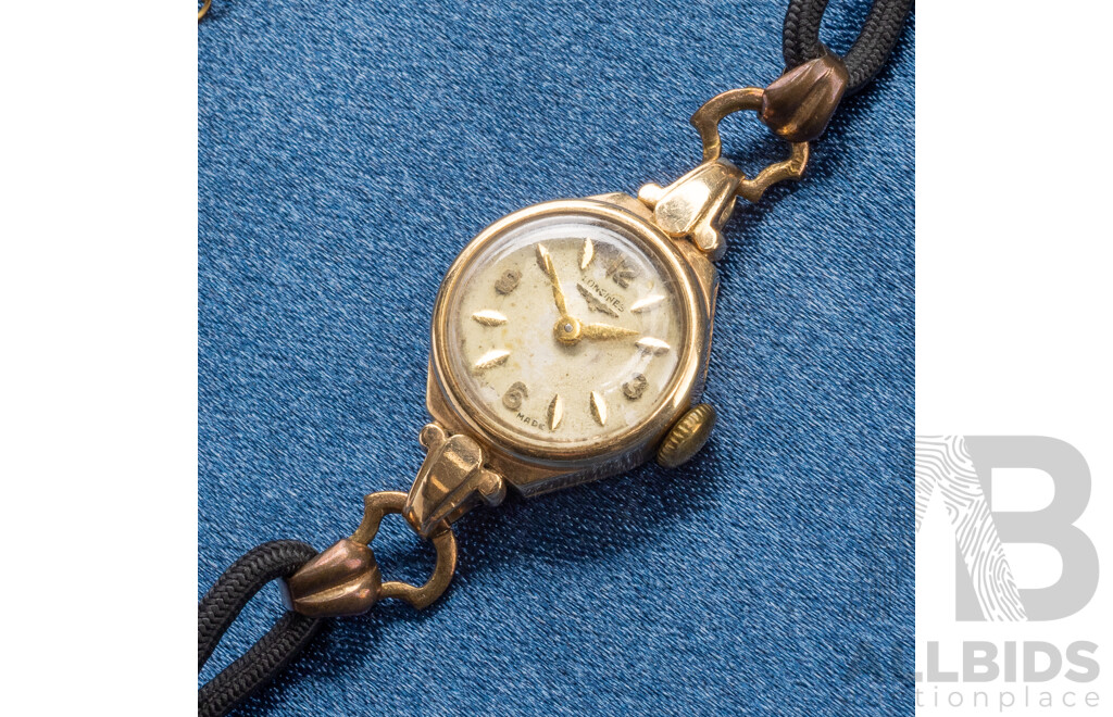 Vintage 9ct Rose Gold Swiss Made Longines Manual Wind Watch