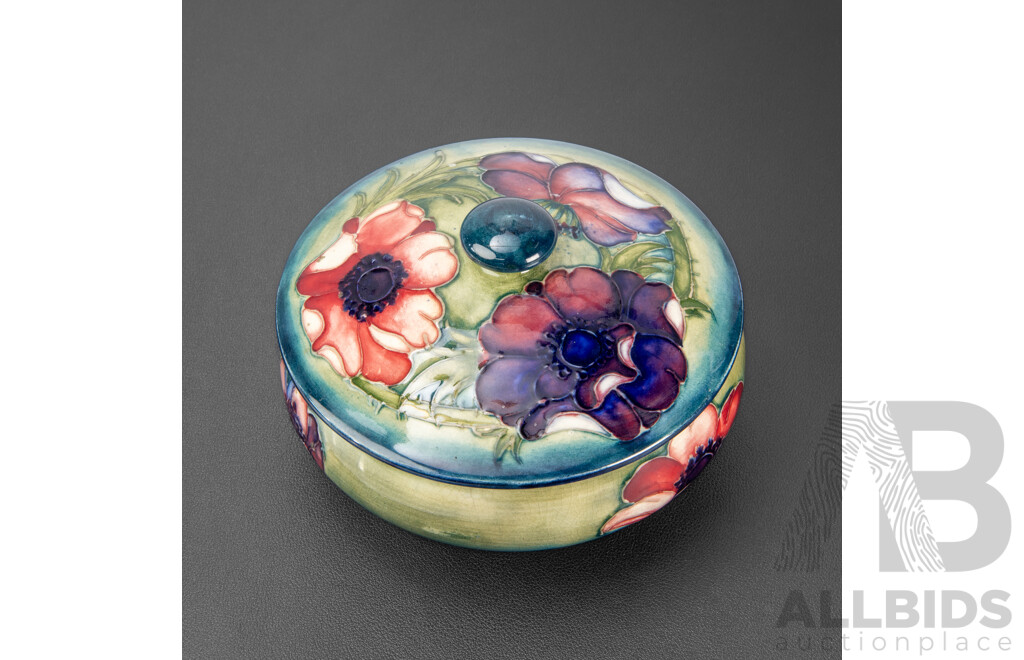 Early Moorcroft Anemone Lidded Trinket Bowl
