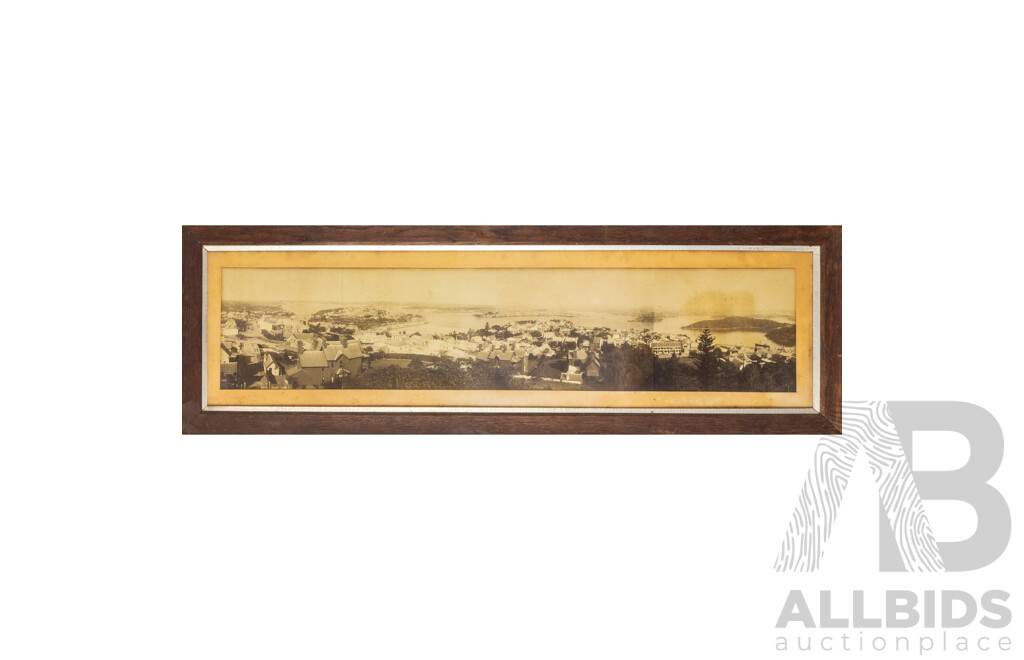 Fred Hardie (1864-1941) for George Washington Wilson & Co (Late 19th Century, Scottish), Panoramic View of Sydney (1892-1893), Antique Albumen Photographic Prints, 40H x 122W cm (frame)