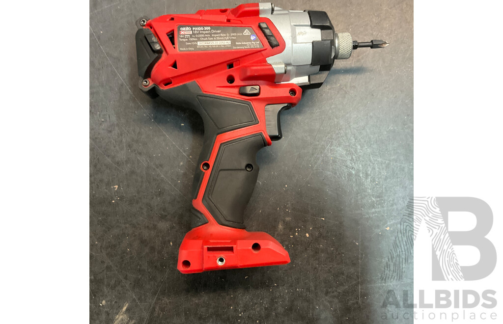 OZITO Power Xchange Power Tools - Impact Driver ,Cordless Drill, Workshop Blower, Cordless Blower with 4 Batteries and 1x Charger