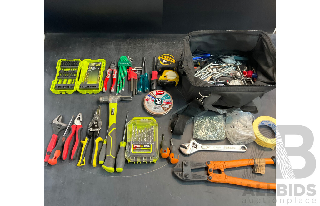 Assorted Hand Tools in the Carry Bag