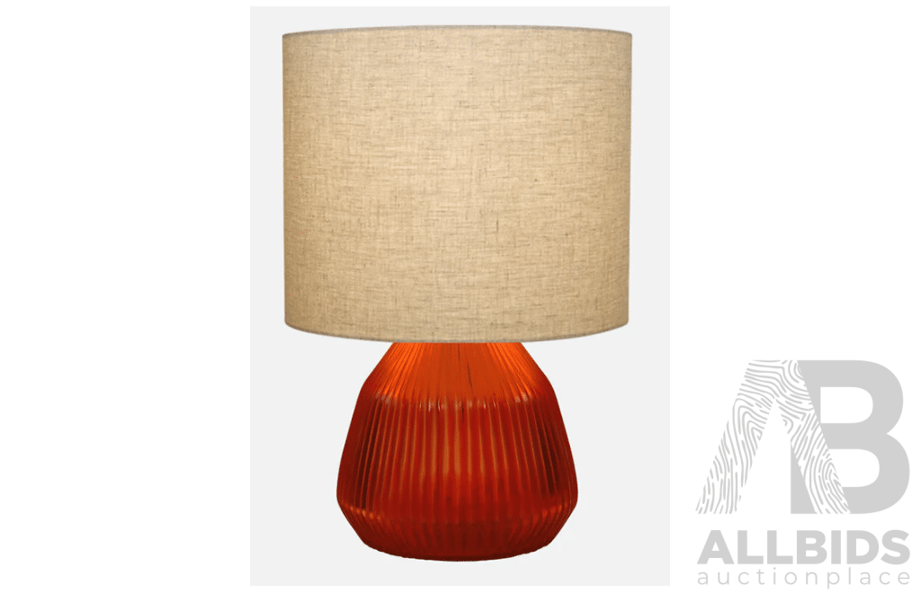 Brian Tunks Cut Glass Lamp - Small Blood Orange - Valued at $429