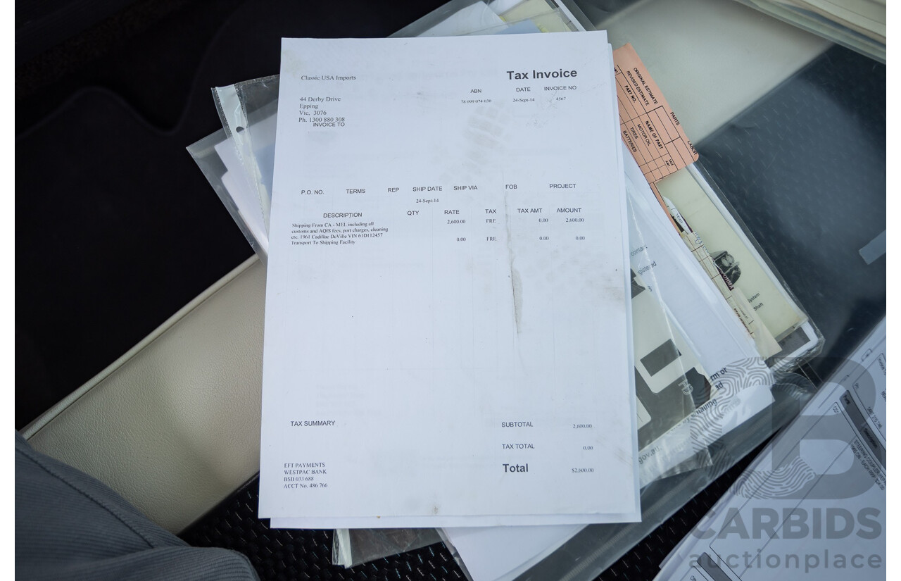 01/1961 Cadillac DeVille Short Deck 4d Sedan Olympic White V8 6.4L