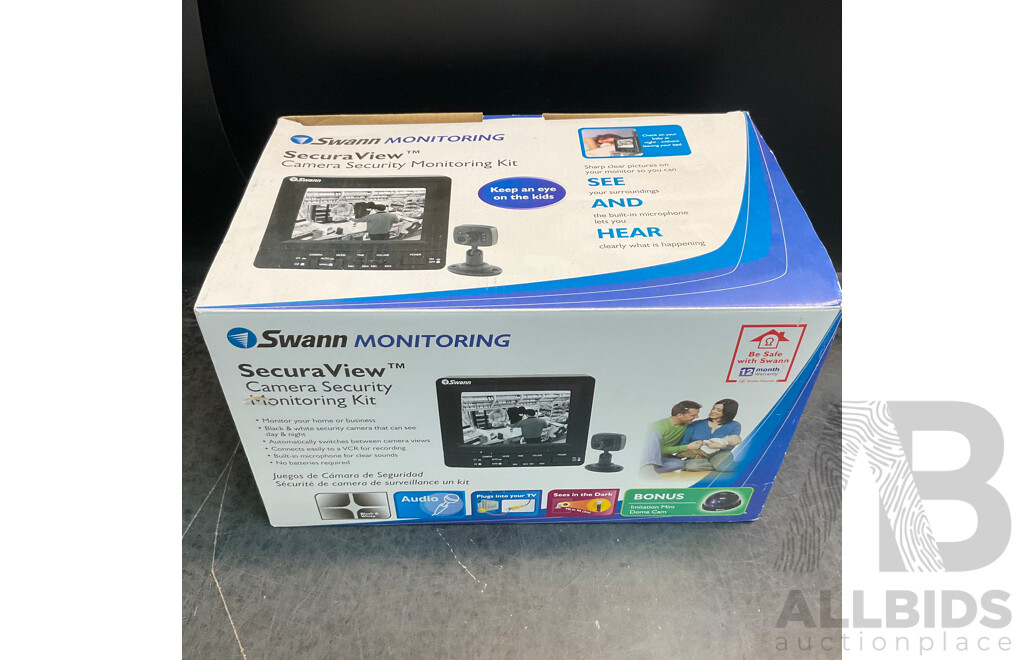 Swann Wireless Door Chime Twin Pack & SecuraView Camera Security Monitoring Kit - Lot of 2