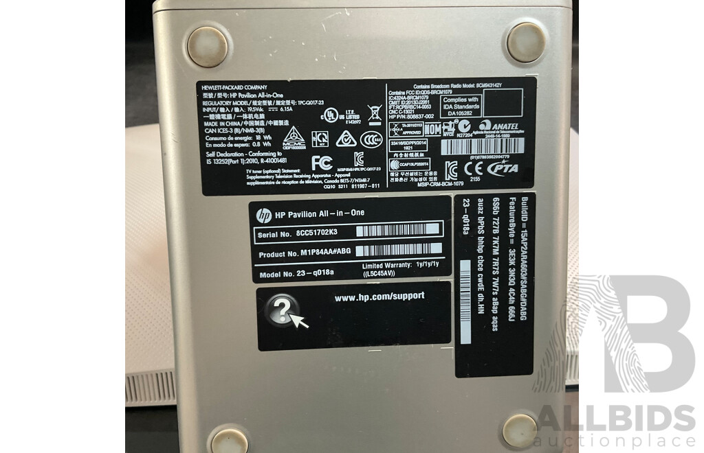 HP Pavillion I5 23.8'' ALL in One