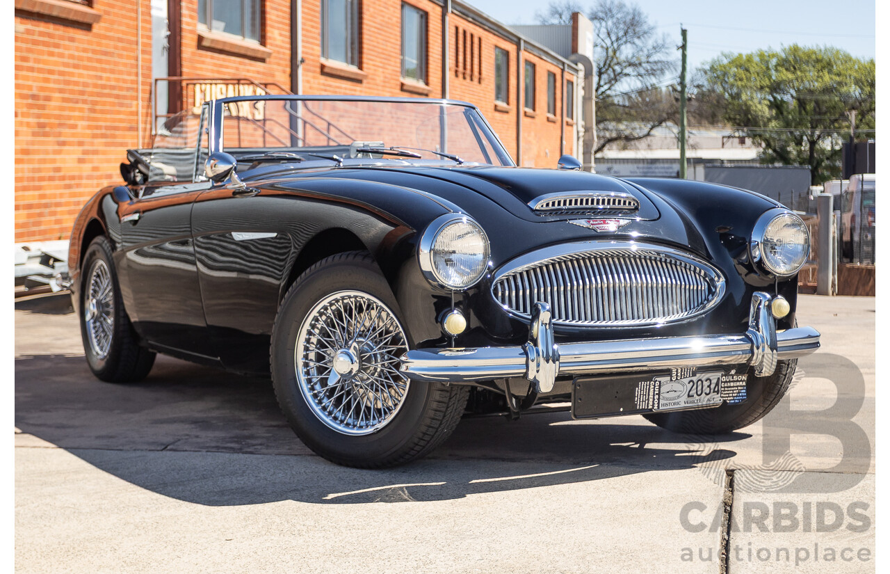 1/1964 Austin Healey 3000 MKIII BJ8 Phase 1 2+2 2d Convertible Black 2.9L