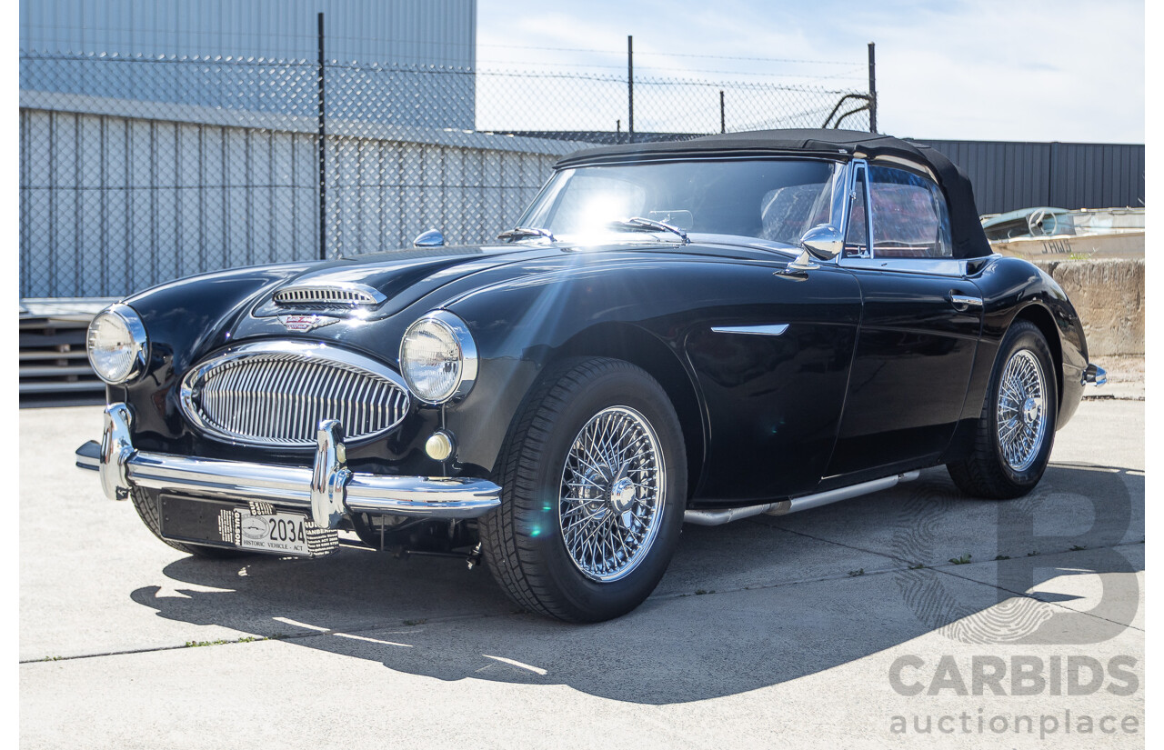 1/1964 Austin Healey 3000 MKIII BJ8 Phase 1 2+2 2d Convertible Black 2.9L
