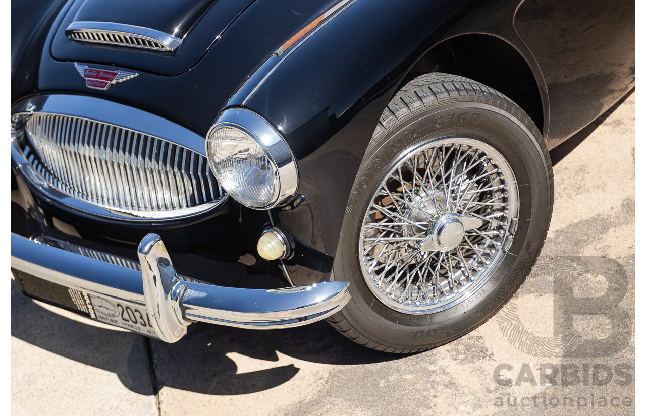 1/1964 Austin Healey 3000 MKIII BJ8 Phase 1 2+2 2d Convertible Black 2.9L