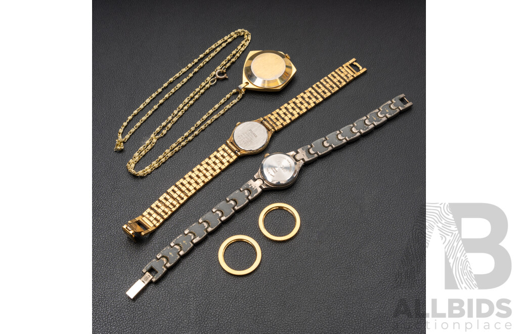 Collection of (3) Vintage Ladies Watches Including Pulsar, Focus & Retiva Watch Pendant