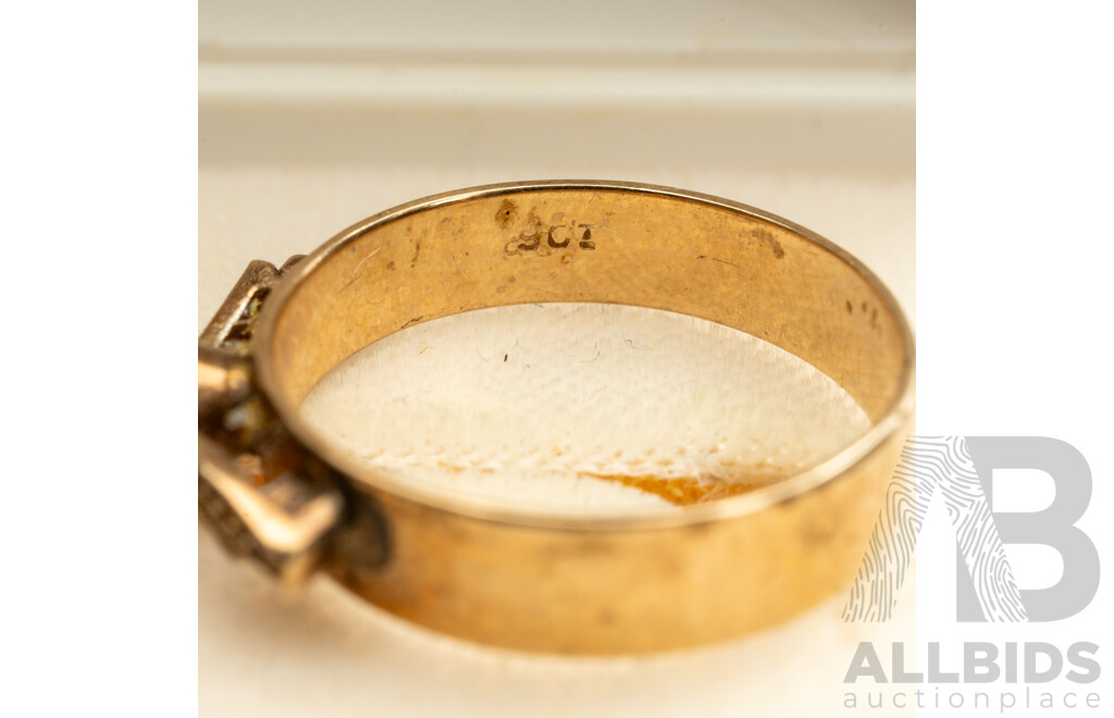 9ct Vintage Engagement Style Ring, Circa 1970, Est TDW 0.02ct, Size L, 2.34 Grams