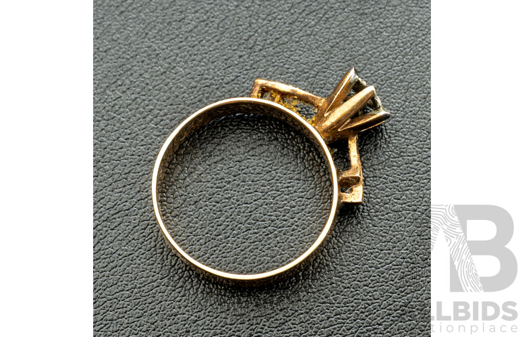9ct Vintage Engagement Style Ring, Circa 1970, Est TDW 0.02ct, Size L, 2.34 Grams