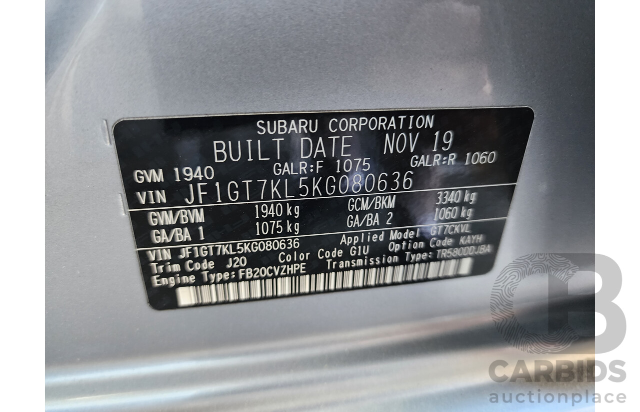 1/2020 Subaru XV 2.0i-S MY20 4d Wagon Silver 2.0L