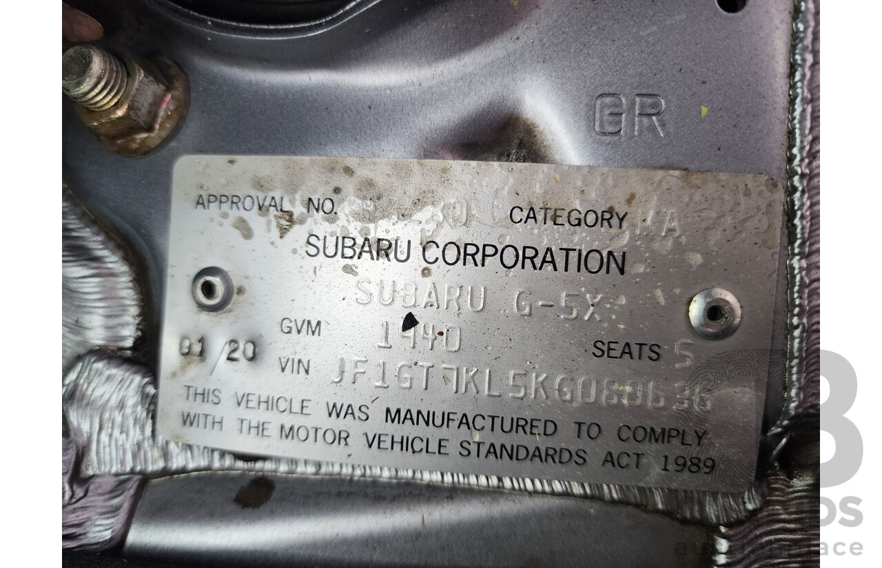 1/2020 Subaru XV 2.0i-S MY20 4d Wagon Silver 2.0L