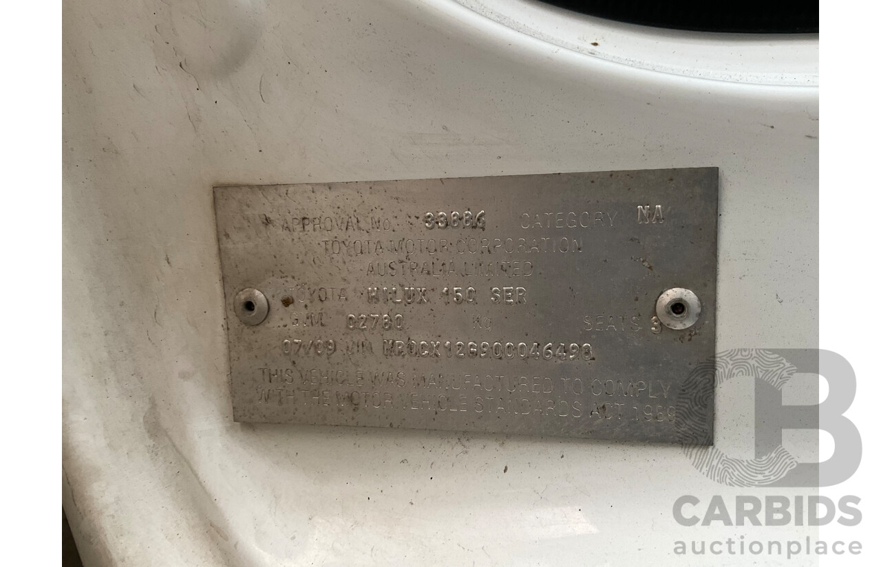 7/2009 Toyota Hilux Workmate TGN16R 08 Upgrade C/Chas White 2.7L - Hydraulic Tipper