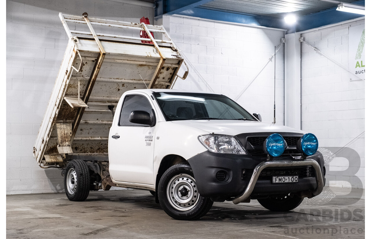 7/2009 Toyota Hilux Workmate TGN16R 08 Upgrade C/Chas White 2.7L - Hydraulic Tipper