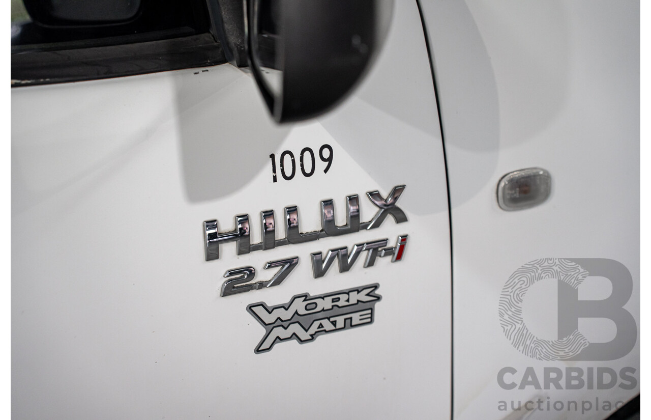 7/2009 Toyota Hilux Workmate TGN16R 08 Upgrade C/Chas White 2.7L - Hydraulic Tipper