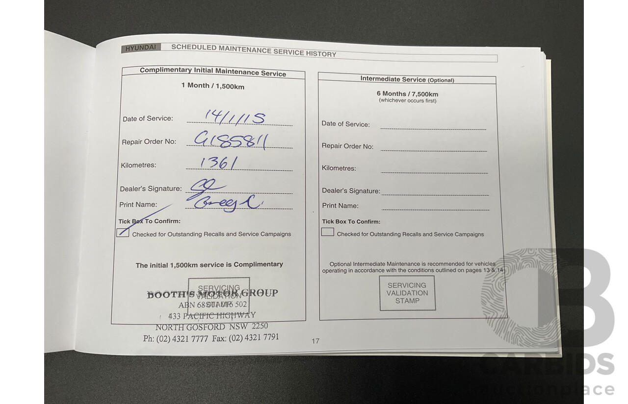 8/2014 Hyundai i30 SE GD MY14 5d Hatchback Brilliant Red Metallic 1.8L