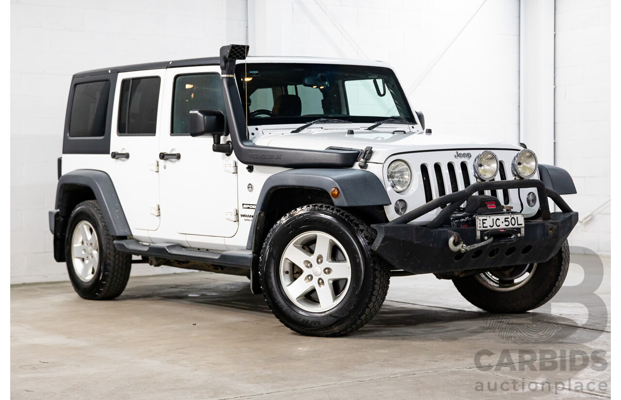08/2016 Jeep Wrangler Unlimited Sport (4x4) JK MY16 4d Hardtop Bright White V6 3.6L