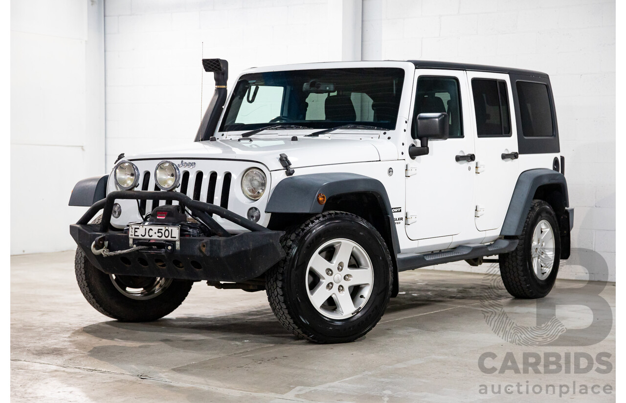 08/2016 Jeep Wrangler Unlimited Sport (4x4) JK MY16 4d Hardtop Bright White V6 3.6L