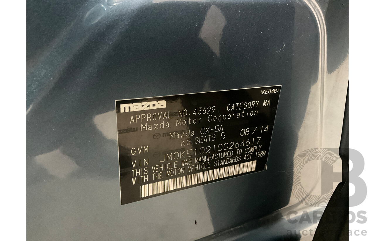 8/2014 Mazda Cx-5 Maxx Sport (4x4) MY13 Upgrade 4d Wagon Reflex Blue Mica Turbo Diesel 2.2L