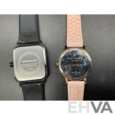 GUESS Lady Frontier Gold-tone Watch (W1156L2) Watch, SANDA Watch and KATE SPADE Watch - Lot of 3