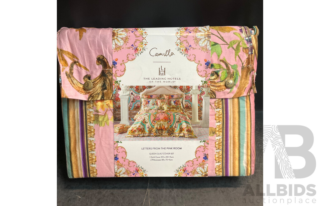 Camilla Letter From the Pink Room Queen Quilt Cover Set - ORP $509.99