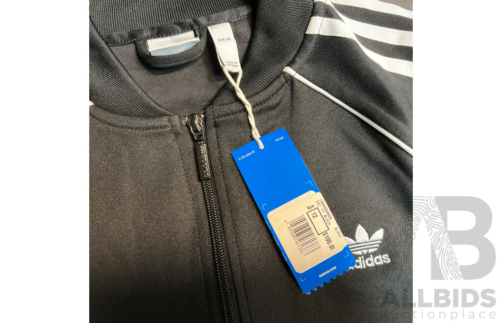 Tommy Jeans T-shirt Size M & Adidas Black Jacket Size 12 - Lot of 2
