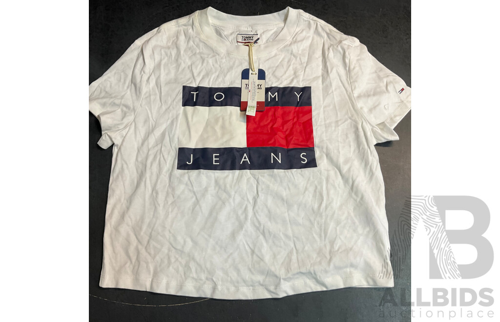 Tommy Jeans T-shirt Size M & Adidas Black Jacket Size 12 - Lot of 2