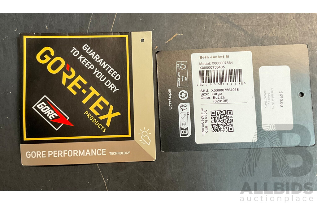 ARC'TERYX Men's Size L Beta Jacket - Yellow -ORP$650