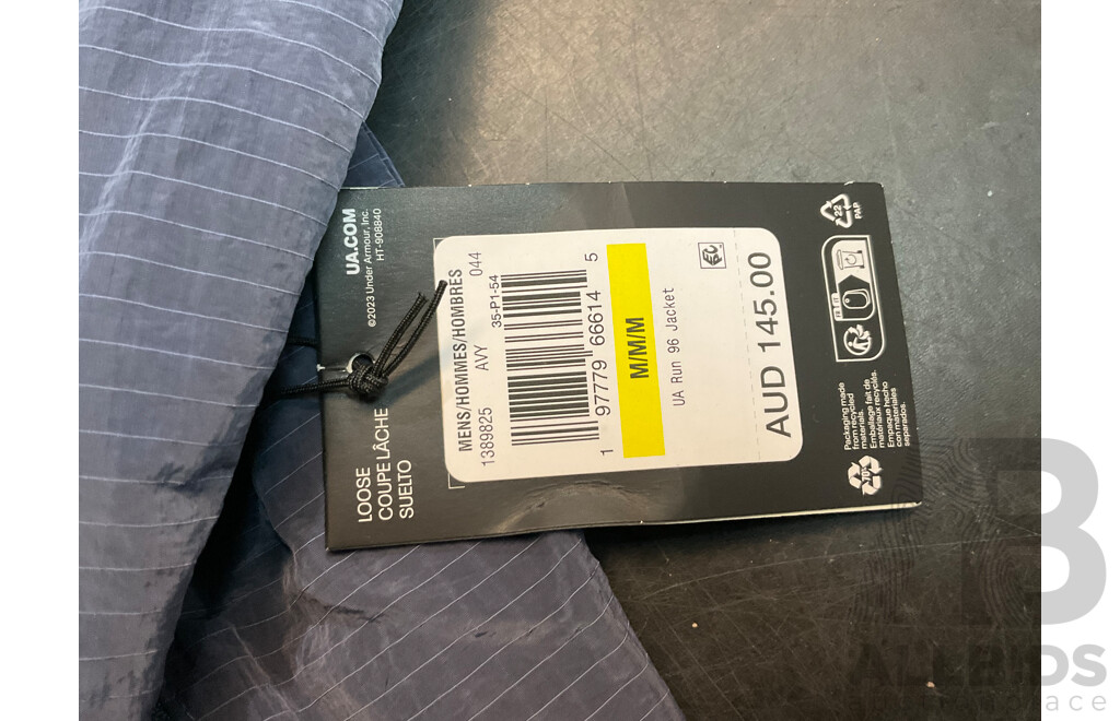 Under Armour Navy Blue Size M Jacket & Stussy Size 6 Vest - Lot of 2